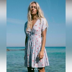 NWT Medium Billabong Twirl Twist V-Neck Mini Dress